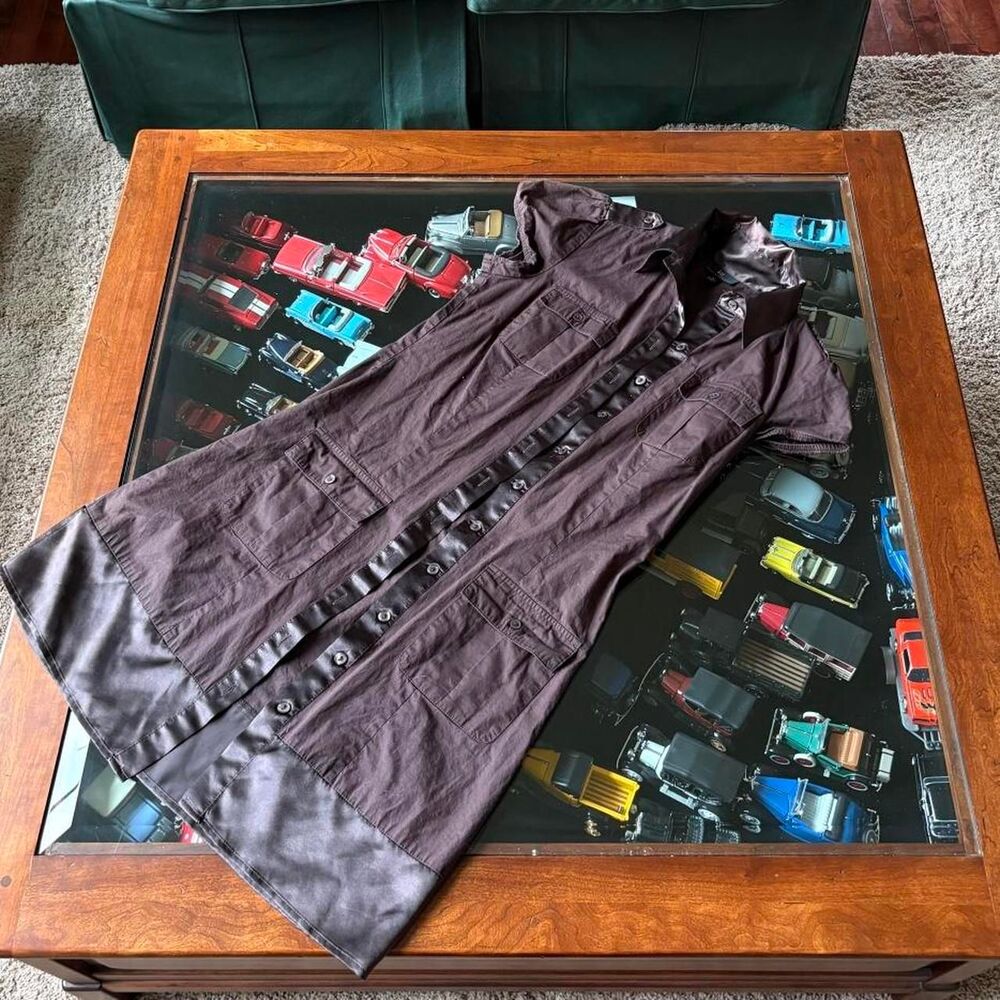 Iz Byer Y2K 90s Vintage Dark Brown Dress Cap Sleeves Mini Cute Retro Indie - Picture 5 of 7